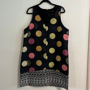 Maeve structured shift dress with mixed print